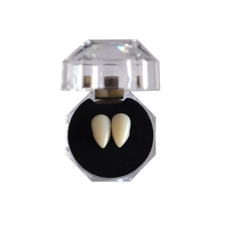 Vampire Fangs Dentures With Solid Adhesive for Halloween Costume Parties