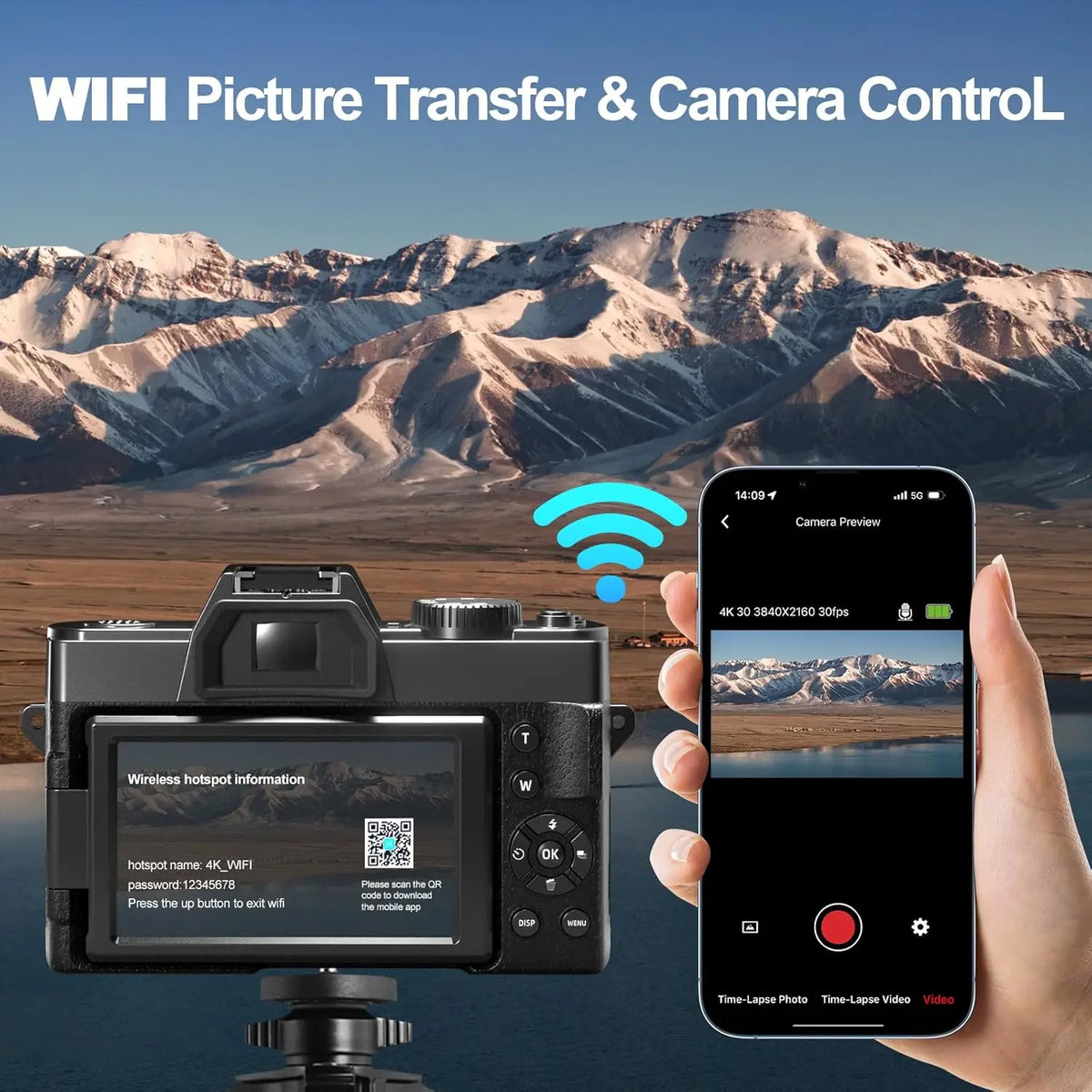 NBD 4K Camera With 48MP Flip Screen and Macro Lens