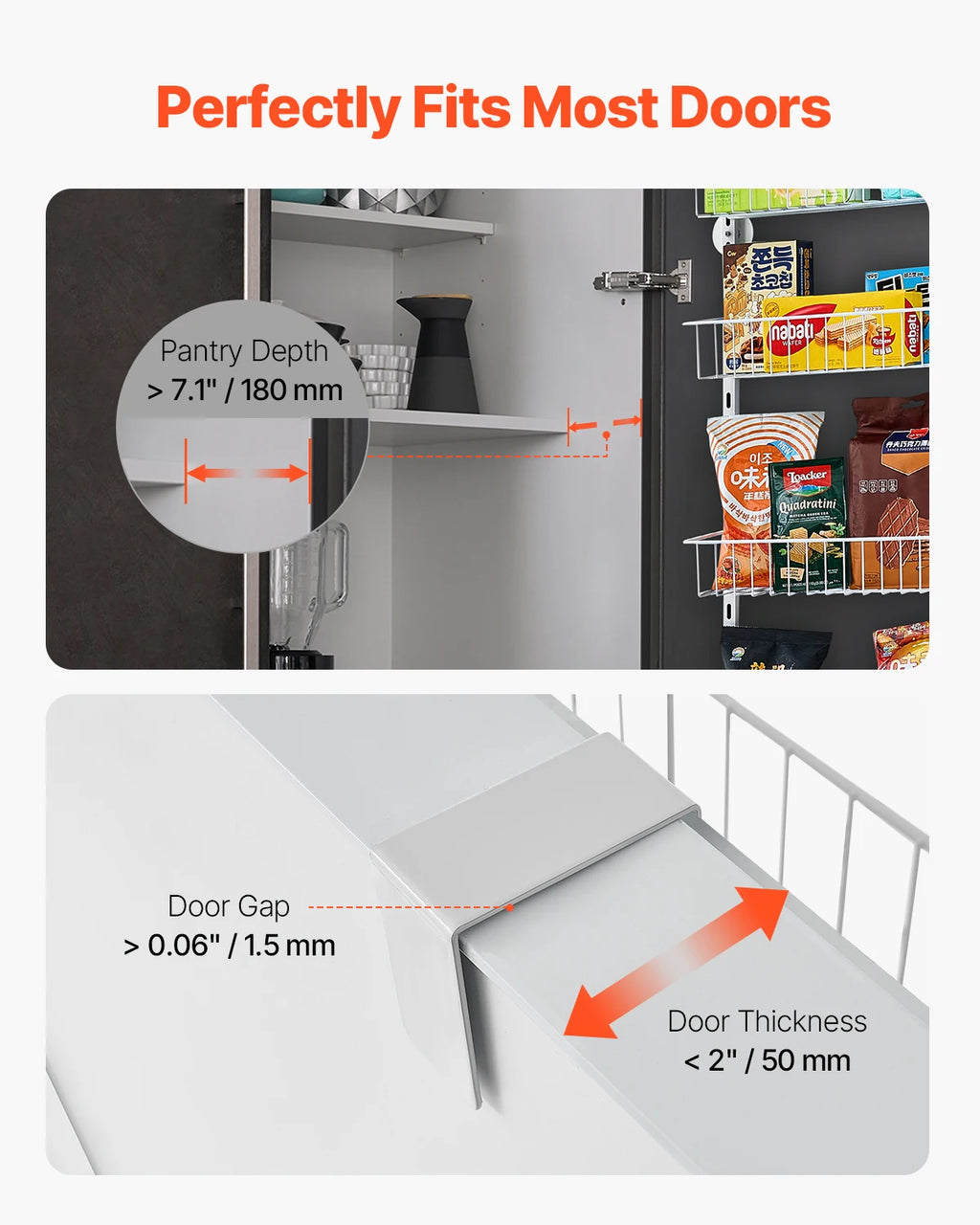 SucceBuy Over The Door Pantry Organizer With Adjustable Spice Shelves