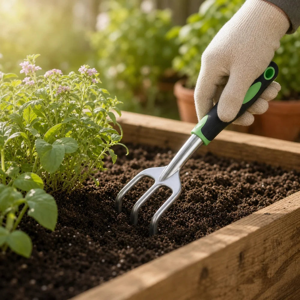 Garden Hand Tool Set With Trowel Cultivator And Pruning Shears