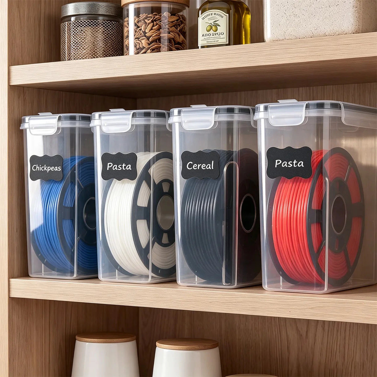 3D Printer Filament Storage Jar Set With Airtight Lids