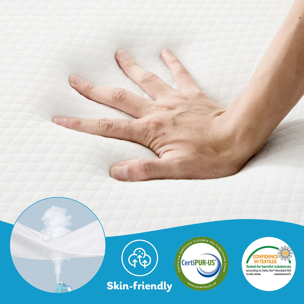 JHK CertiPUR-US Three Fold Memory Foam Floor Bed for Travel