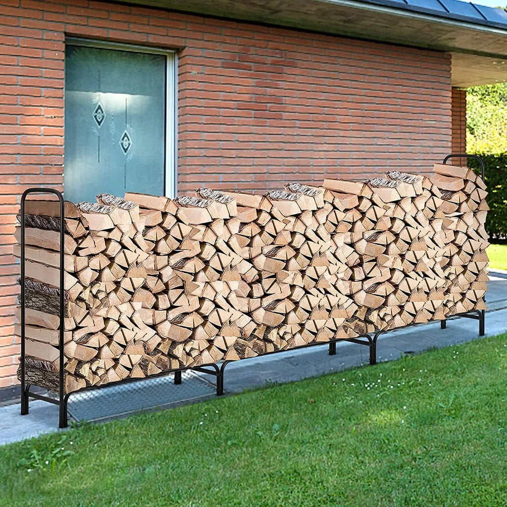 Heavy Duty Metal Outdoor Firewood Log Storage Rack