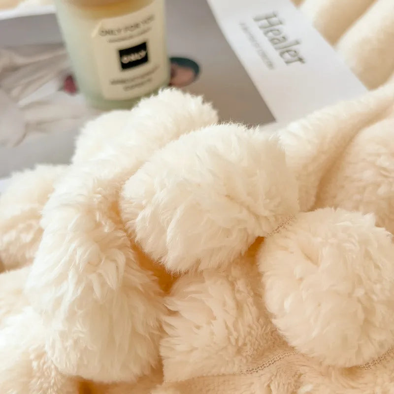 Luxurious Faux Rabbit Fur Blanket for Cozy Couch and Bed