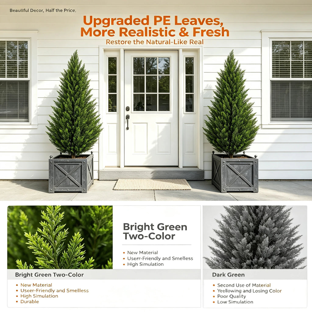 Olitree Artificial Cedar Topiary Tree Faux Evergreen Plant Decoration
