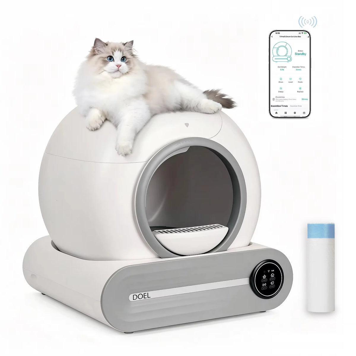 DOEL Smart Automatic Self Cleaning Cat Litter Box With App Control