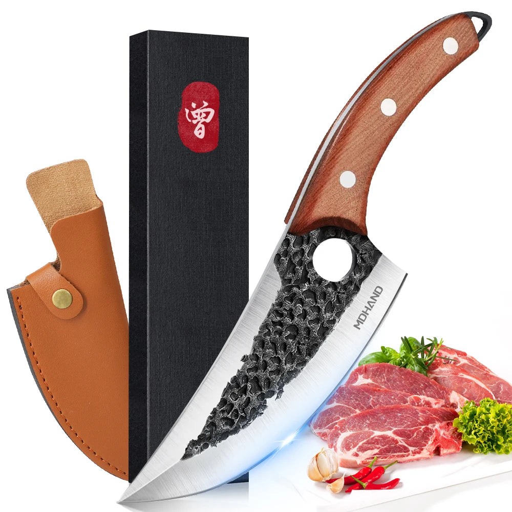 ZENG Hand Forged Stainless Steel Boning Knife for Meat Preparation
