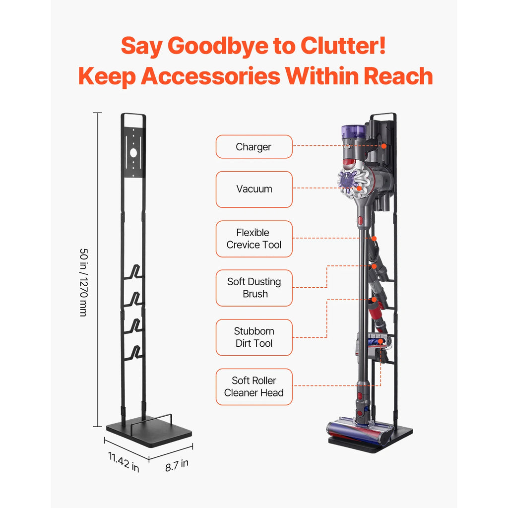 SucceBuy Dyson Cordless Vacuum Stand With Four Accessory Hooks
