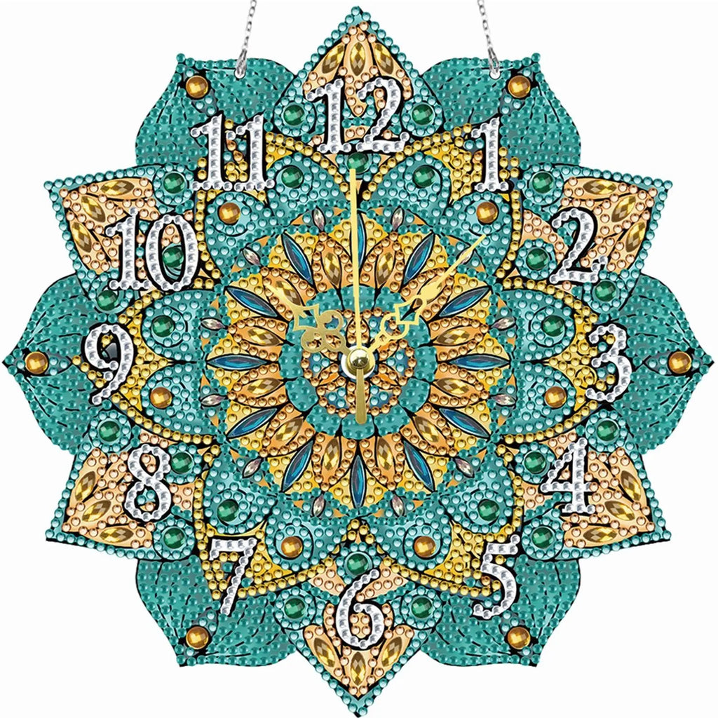 DIY Crystal Diamond Clock Kit With Colorful Mosaic Art Craft Set