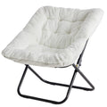 JHK Cozy Faux Fur Folding Saucer Chair With Metal Frame