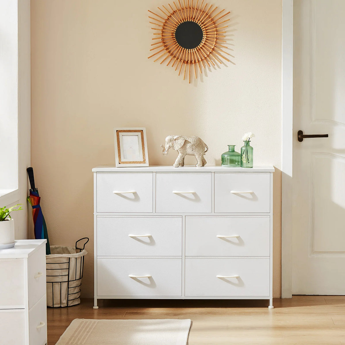 JHK Modern Fabric Drawer Dresser for Bedroom Storage Organizer