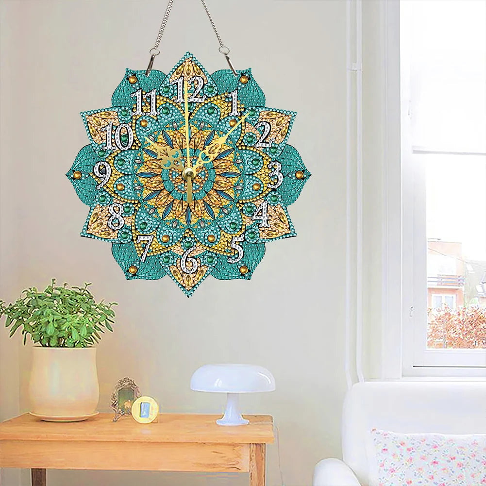 DIY Crystal Diamond Clock Kit With Colorful Mosaic Art Craft Set