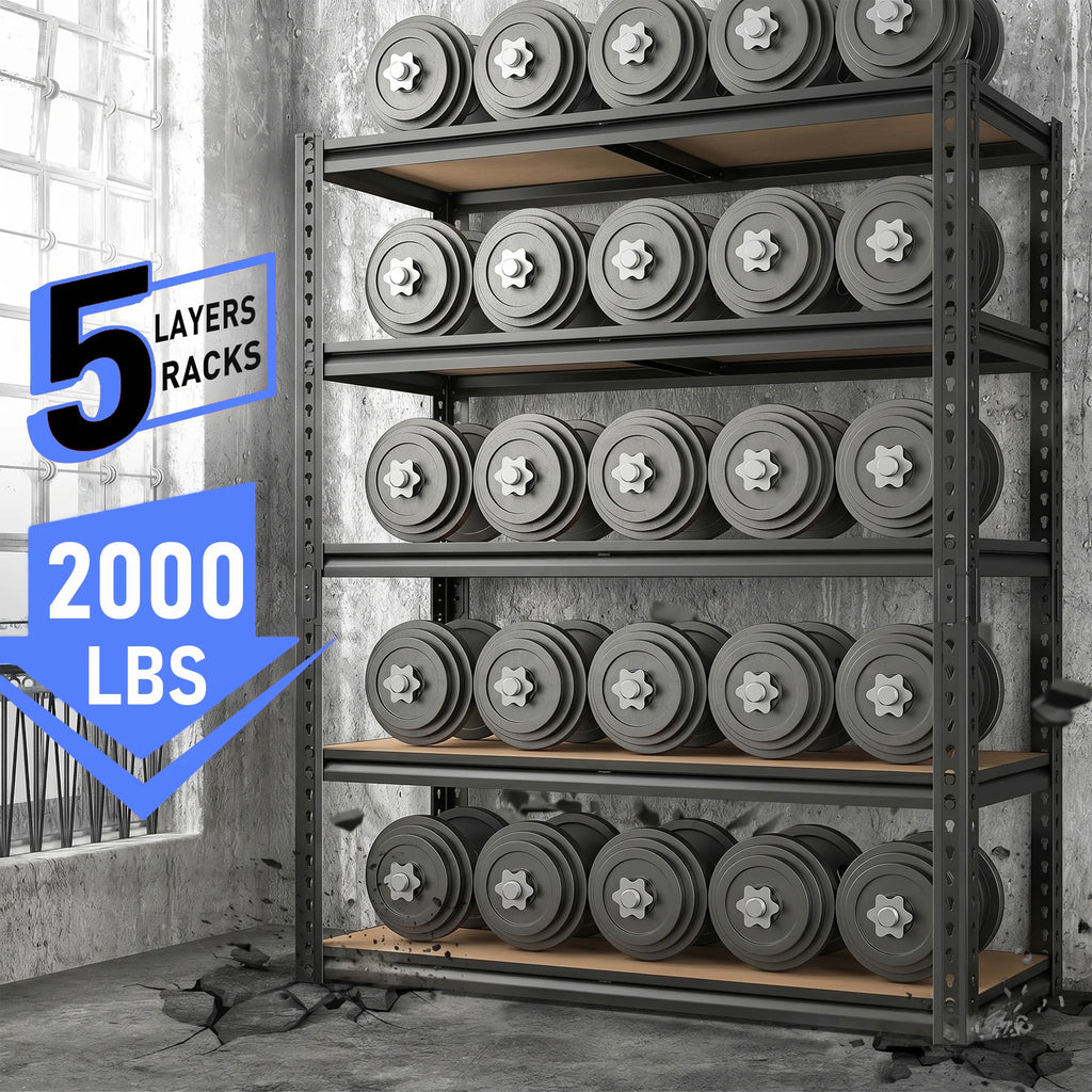 SARENZOON Adjustable Metal Storage Shelving Unit for Garage and Warehouse