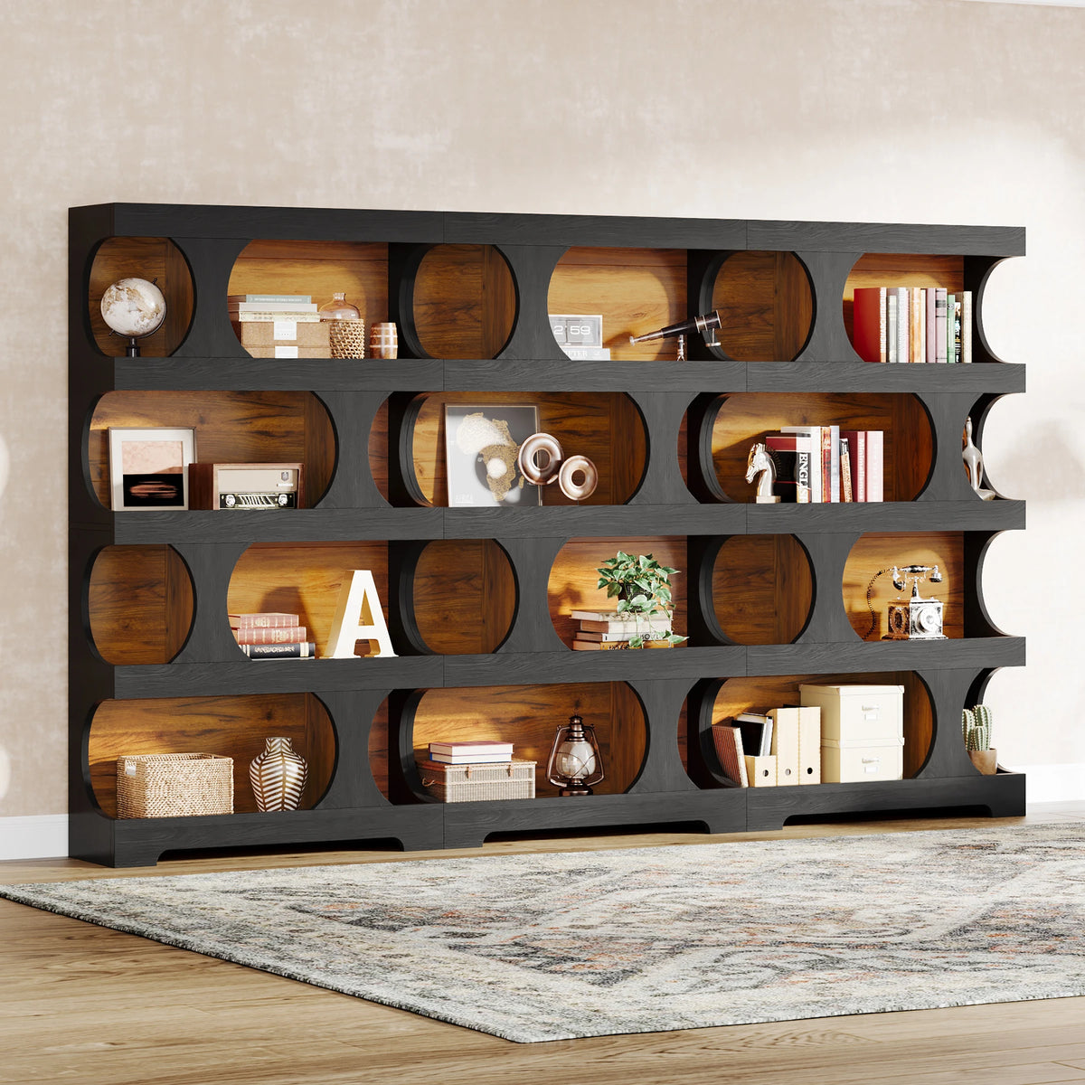 Tribesigns Four Tier S Shaped Bookcase With Decorative Display Shelves
