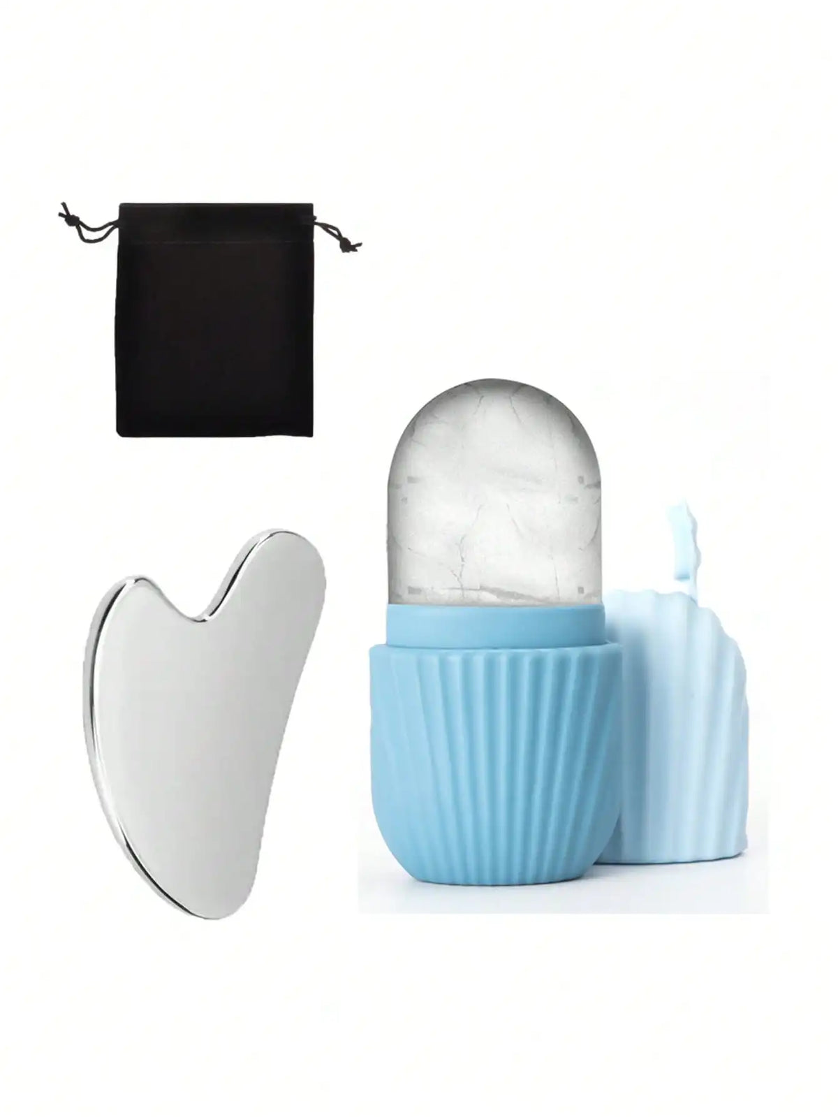 Ice Face Roller And Gua Sha Kit For Puffiness Relief