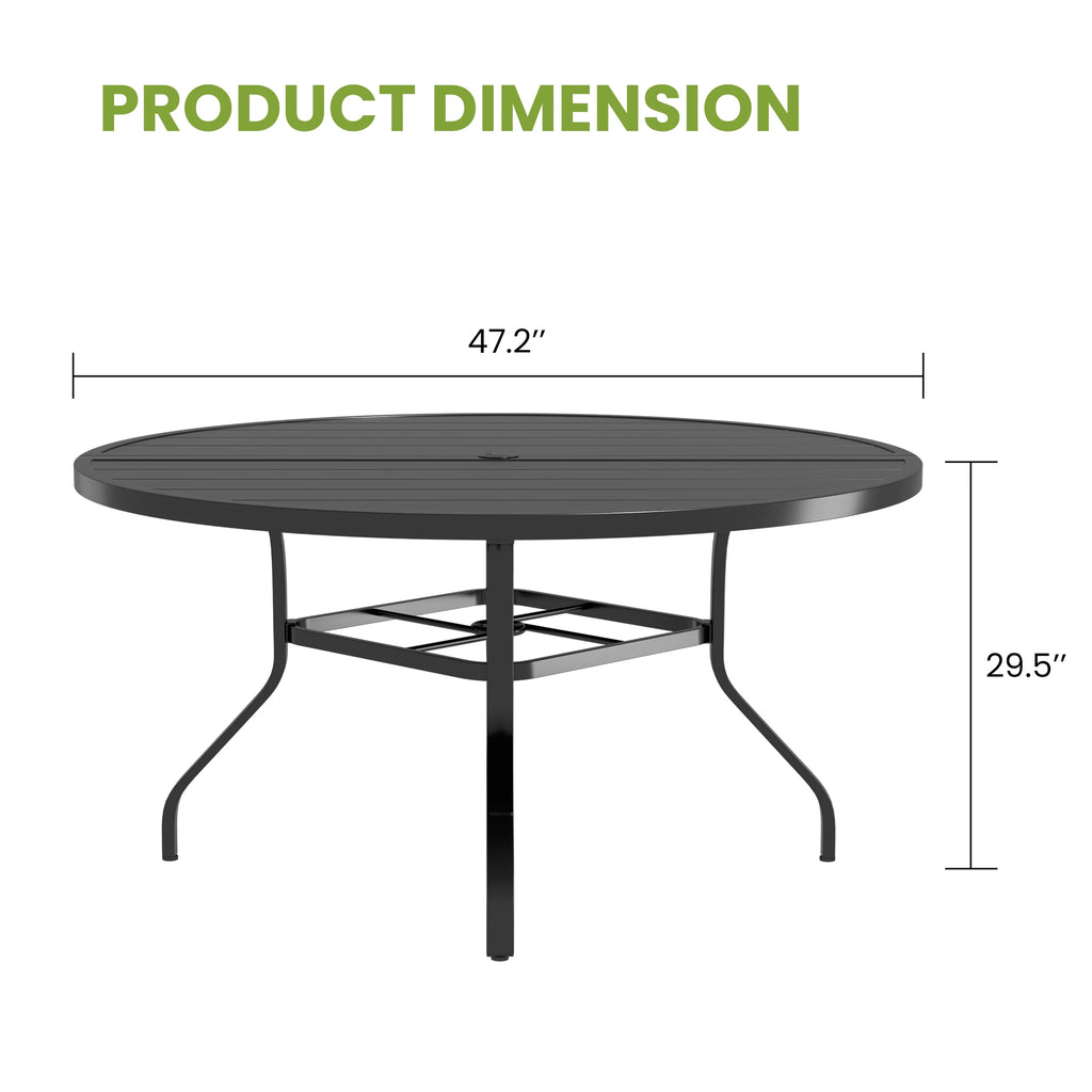 Farini Outdoor Dining Set With Round Table And Six Chairs