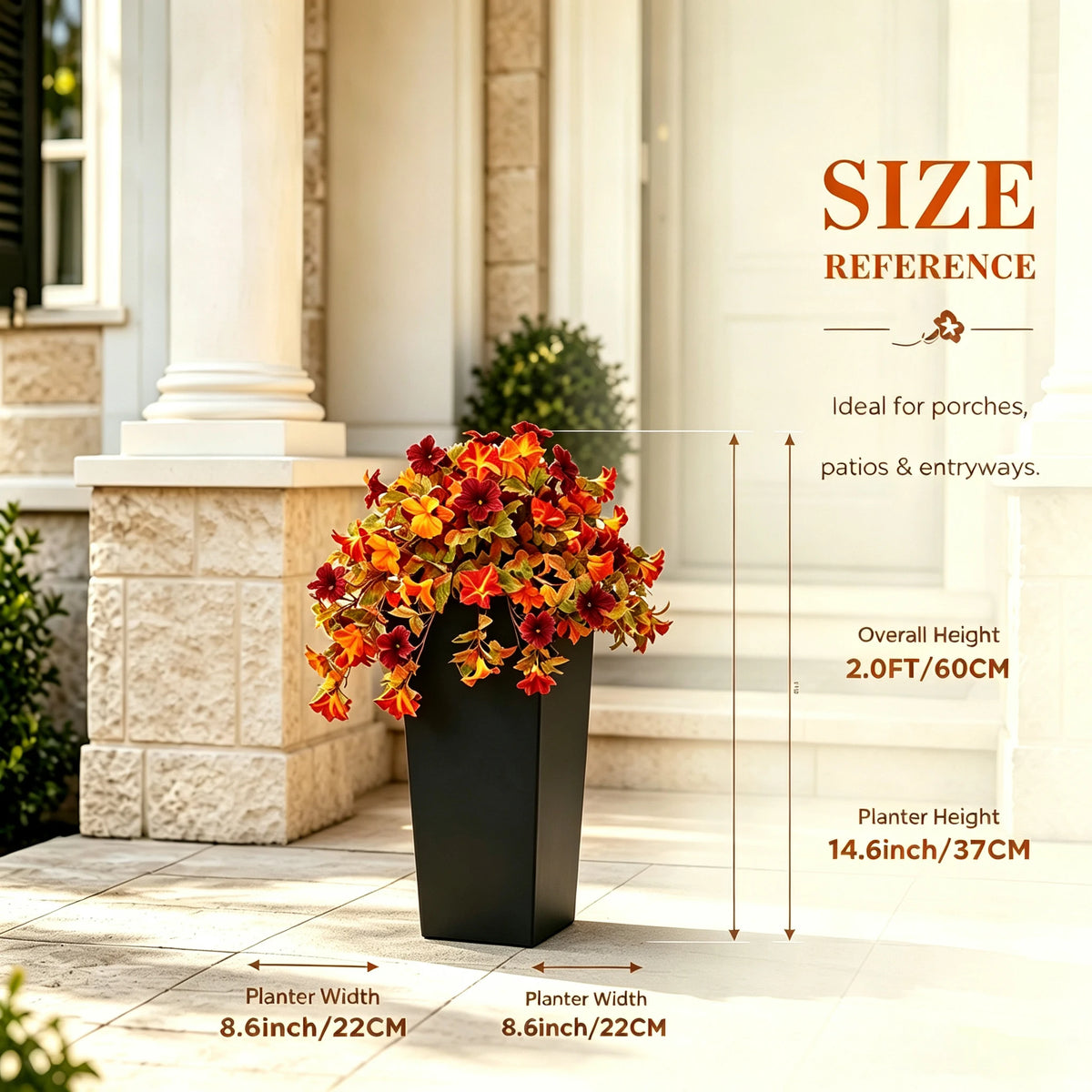 Olitree Artificial Fall Hanging Flowers for Outdoor Porch Decor