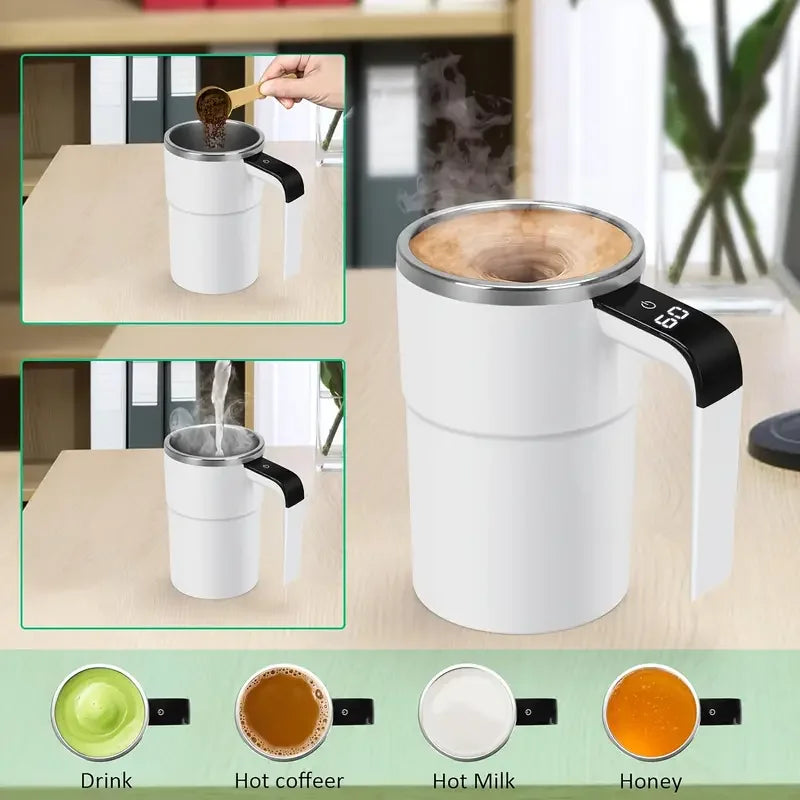 Panceca LED Display Magnetic Self Stirring Rechargeable Coffee Cup