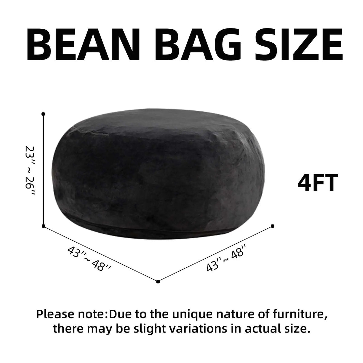 Adult Memory Foam Bean Bag Chair With Washable Soft Cover