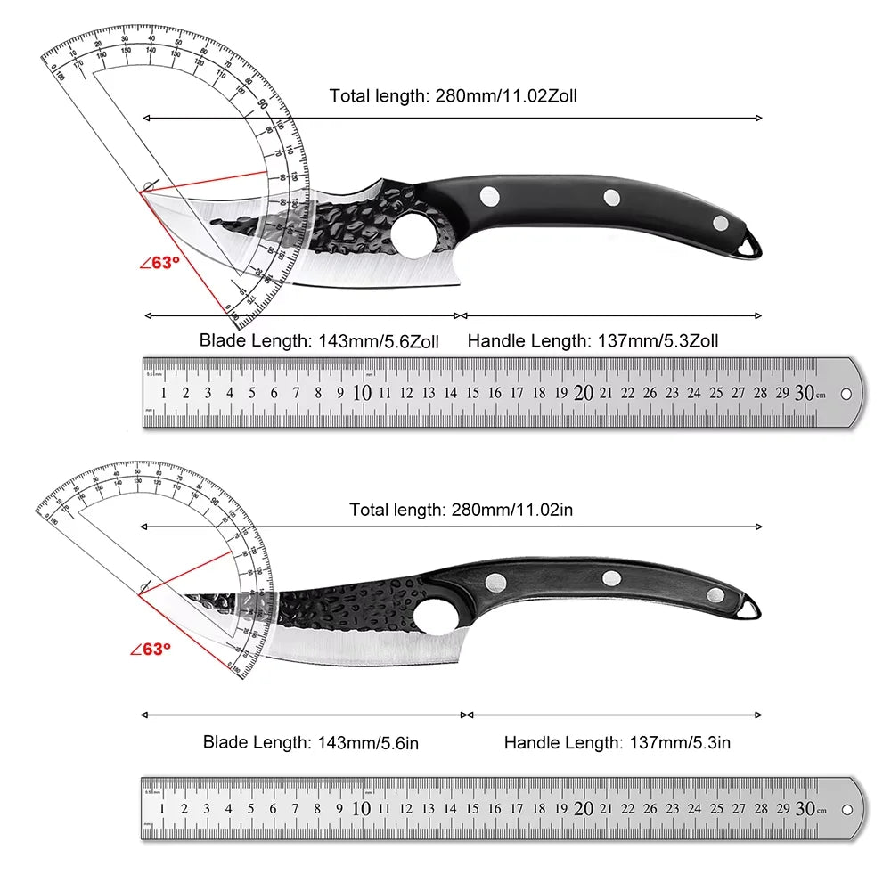 ZENG Hand Forged Stainless Steel Boning Knife for Meat Preparation