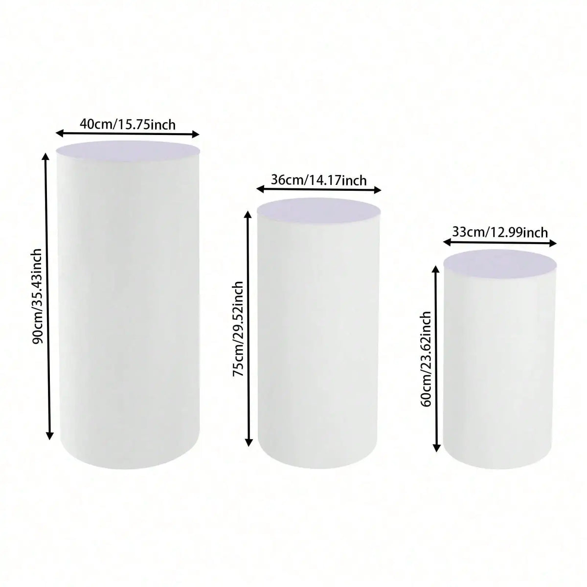 PVC Acrylic Cylinder Pedestal Display Stands for Weddings and Events
