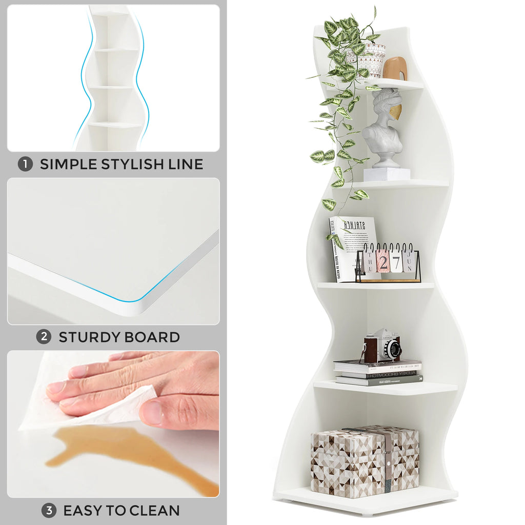 Tribesigns Five Tier Modern Corner Bookshelf And Plant Stand