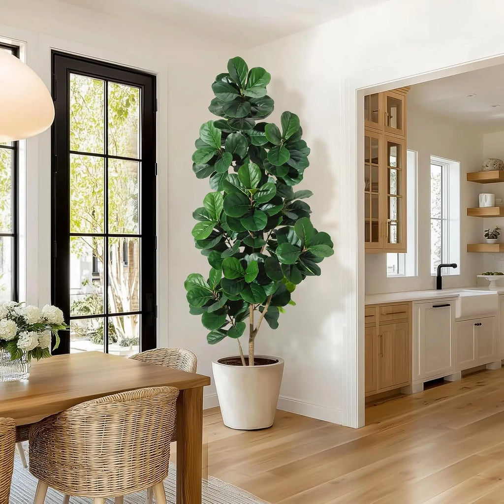 HiMISS Artificial Fiddle Leaf Fig Tree in Decorative Planter