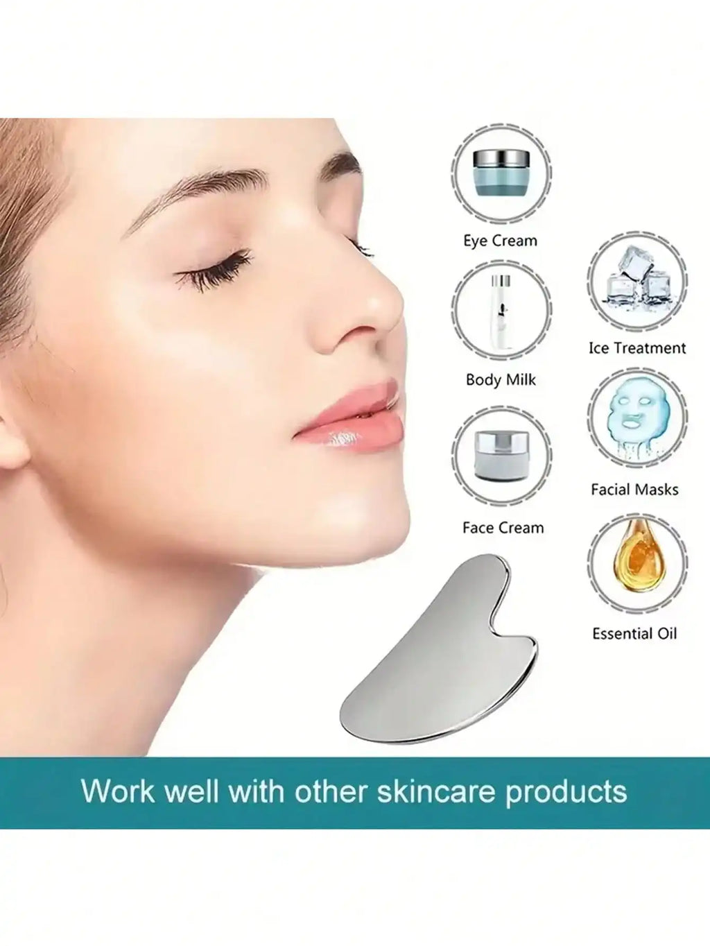 Ice Face Roller And Gua Sha Kit For Puffiness Relief