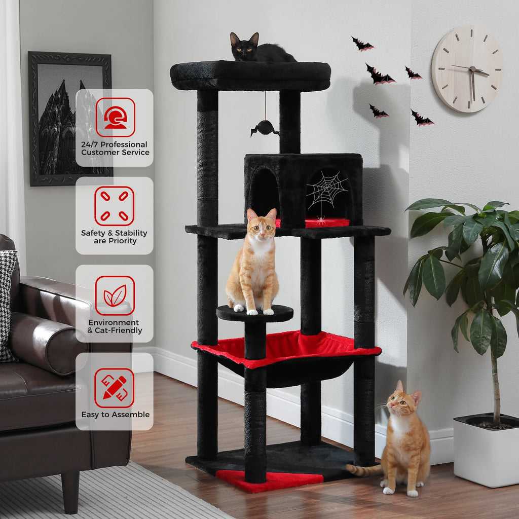 PAWZ Road Gothic Cat Tree Tower With Hammock Scratching Post