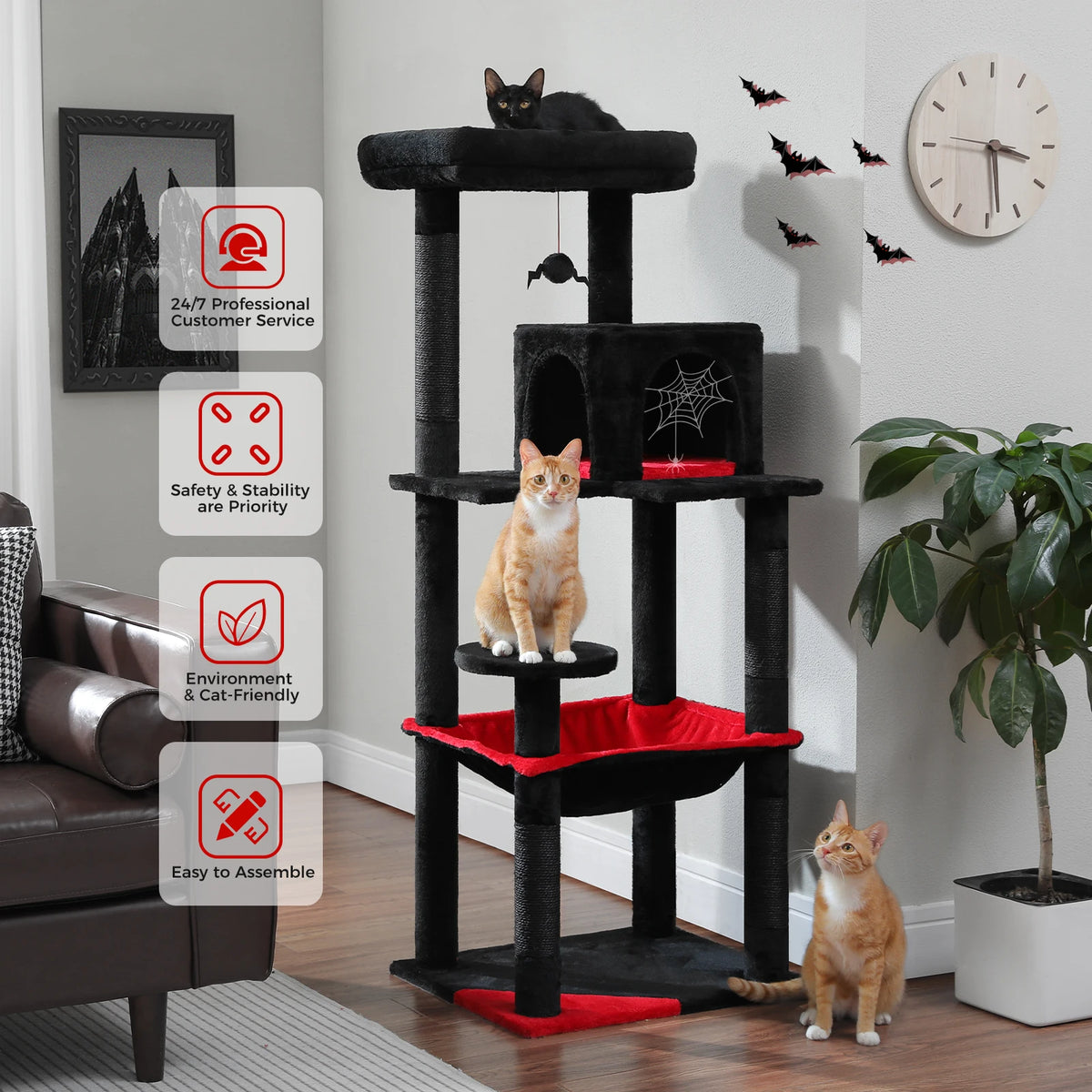 PAWZ Road Gothic Cat Tree Tower With Hammock Scratching Post