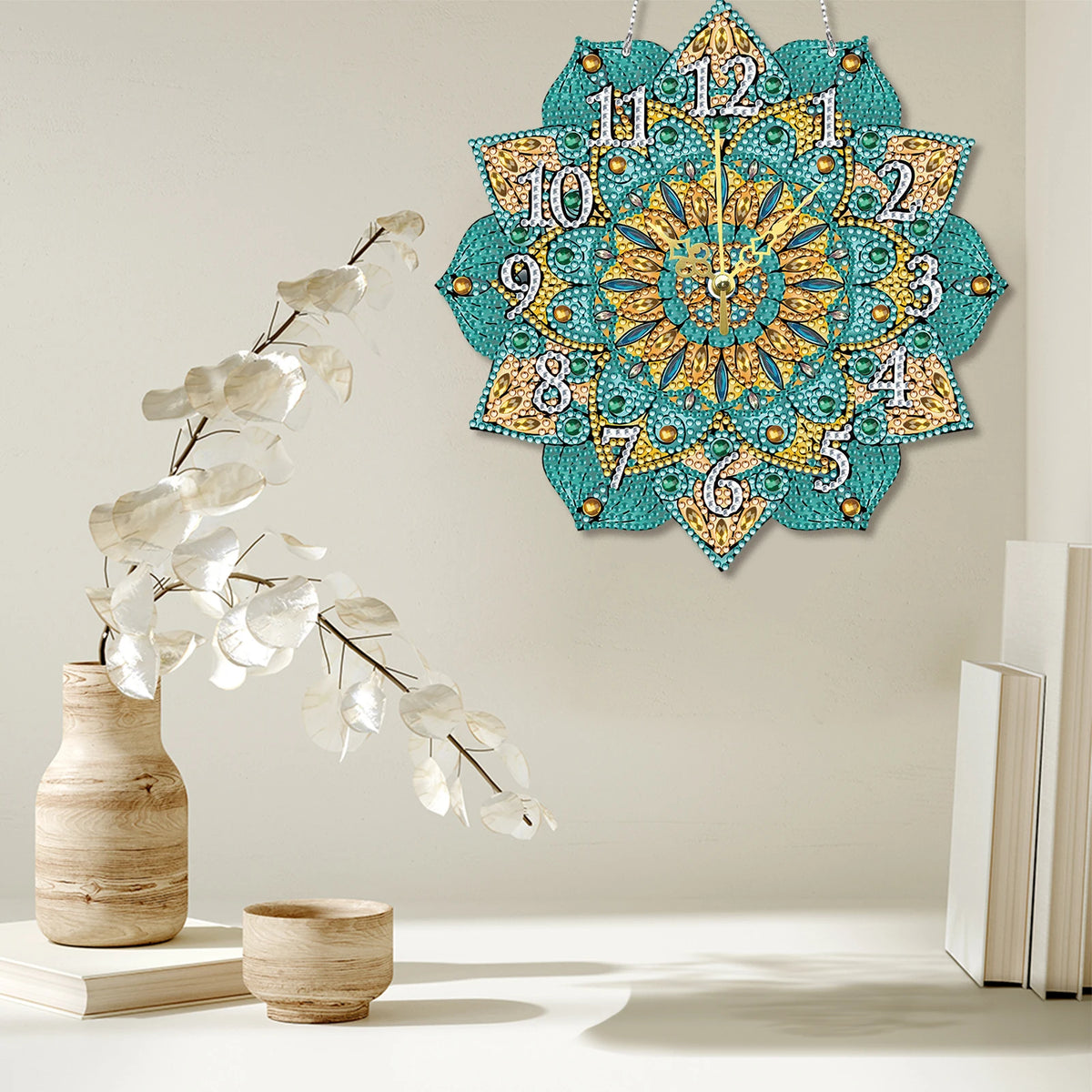 DIY Crystal Diamond Clock Kit With Colorful Mosaic Art Craft Set