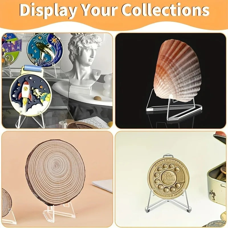Acrylic Triangle Display Stand for Coins Photos Cards and Phones