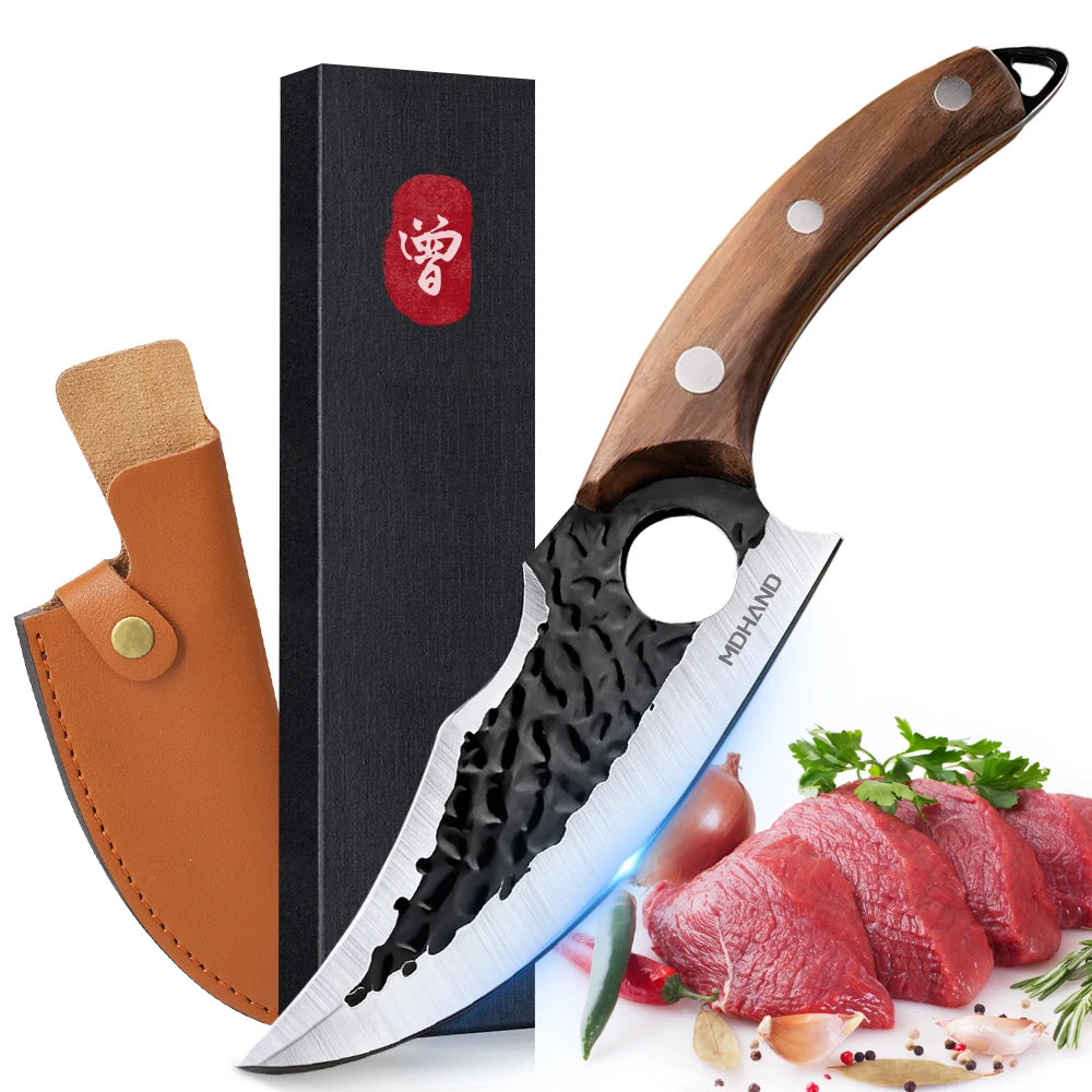 ZENG Hand Forged Stainless Steel Boning Knife for Meat Preparation