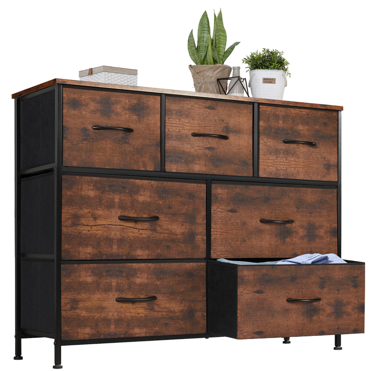 JHK Modern Fabric Drawer Dresser for Bedroom Storage Organizer