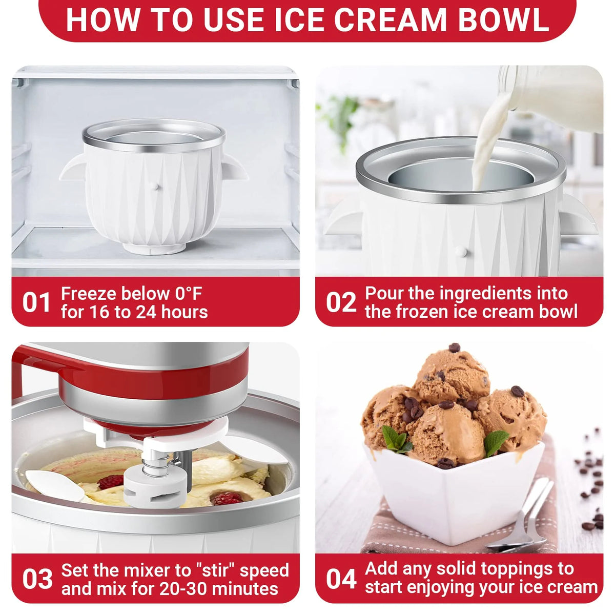 Ice Cream Maker Attachment Compatible With KitchenAid Stand Mixers