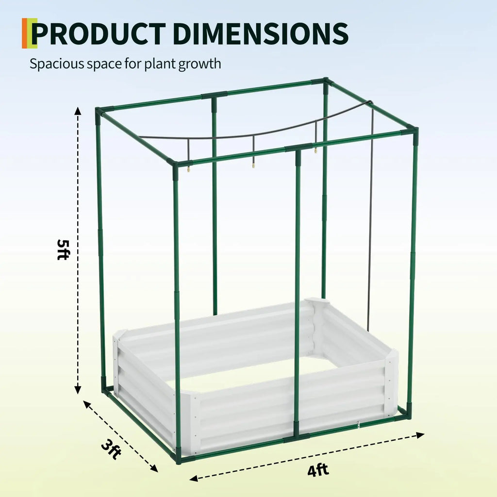 HiMISS 3 In 1 Galvanized Metal Raised Garden Bed Kit