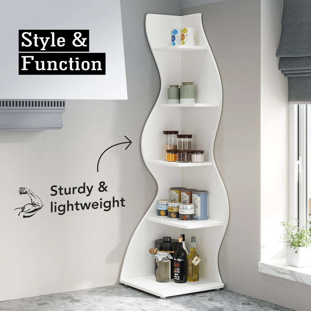 Tribesigns Five Tier Modern Corner Bookshelf And Plant Stand
