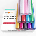HTVRONT Glitter Heat Transfer Vinyl Rolls for Cricut DIY Projects