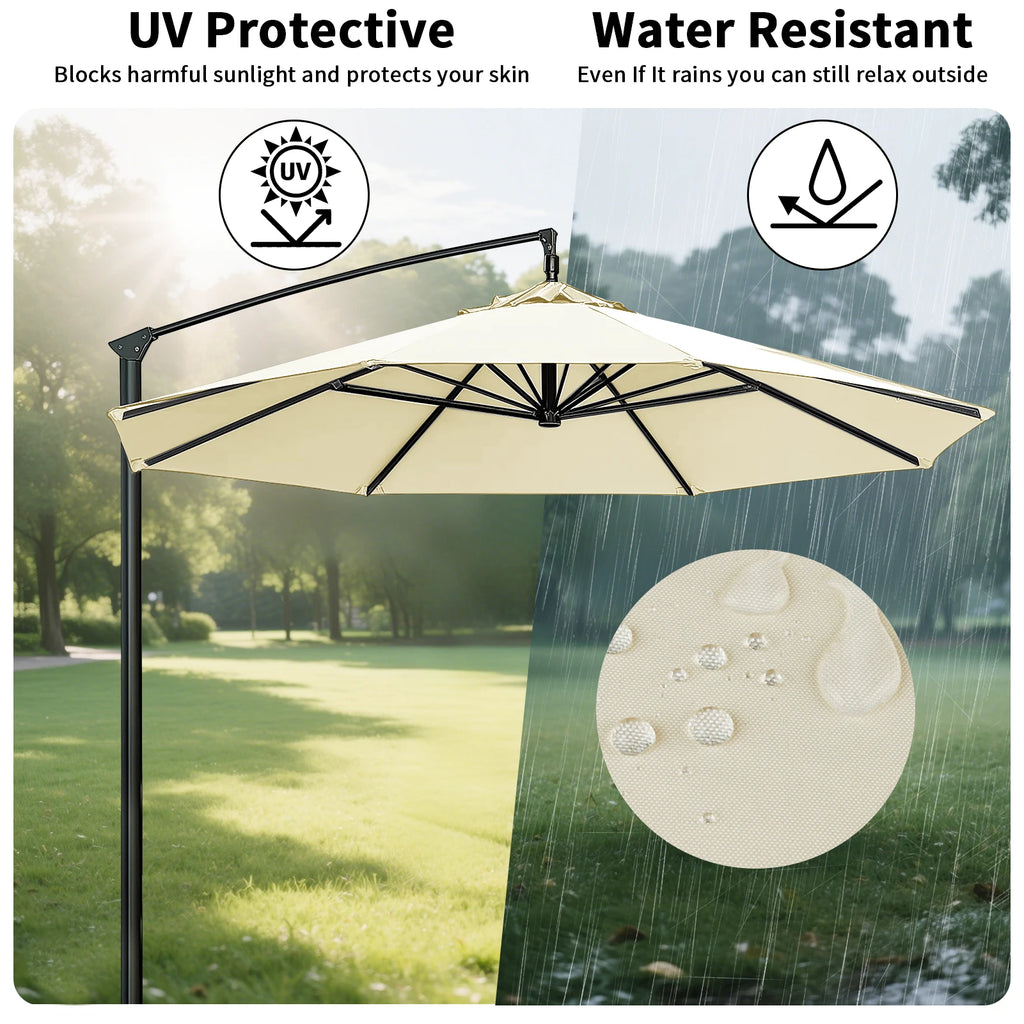 Waterproof Replacement Patio Umbrella Canopy Cover for Outdoor Garden