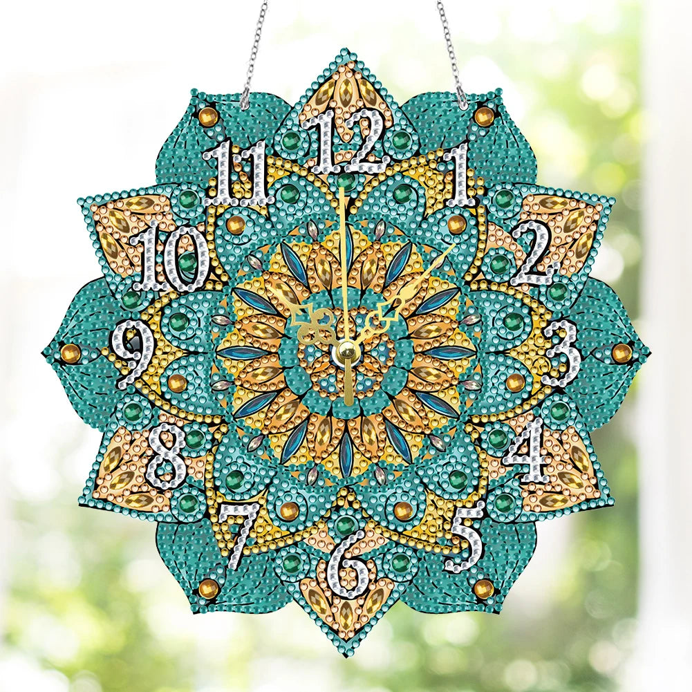DIY Crystal Diamond Clock Kit With Colorful Mosaic Art Craft Set