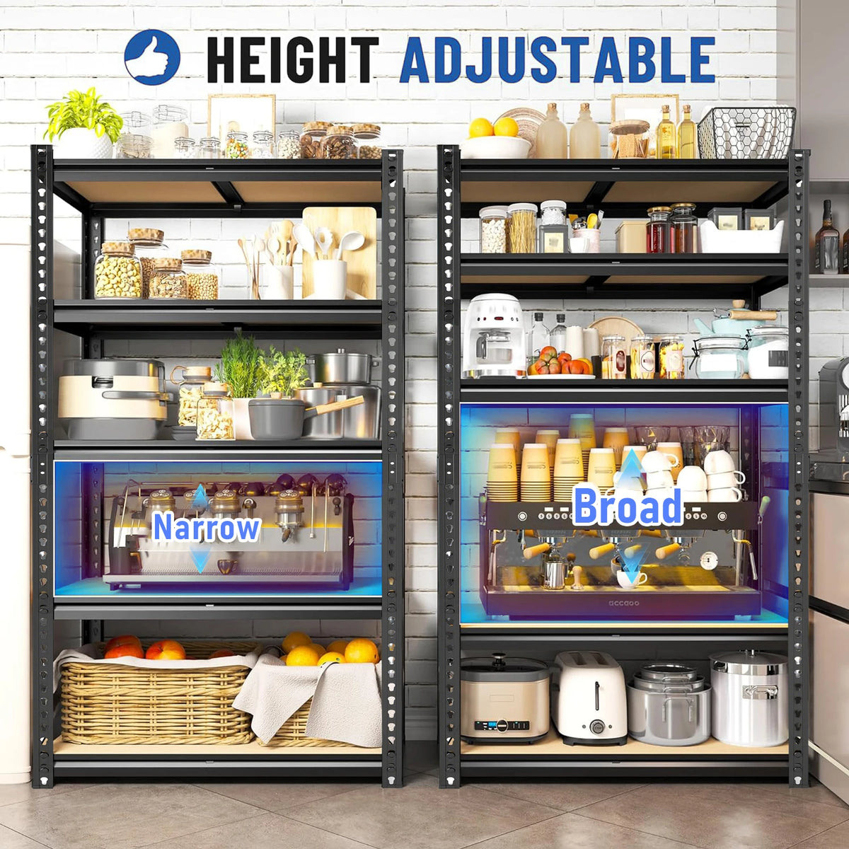 SARENZOON Adjustable Metal Storage Shelving Unit for Garage and Warehouse