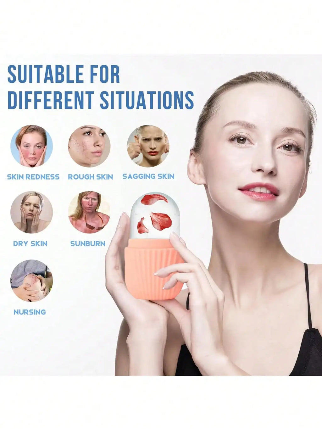 Ice Face Roller And Gua Sha Kit For Puffiness Relief