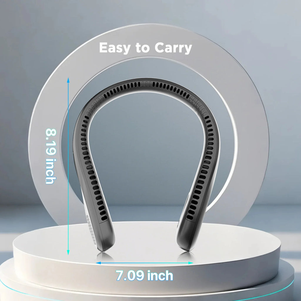 Bladeless Wearable Neck Fan With USB Rechargeable Cooling