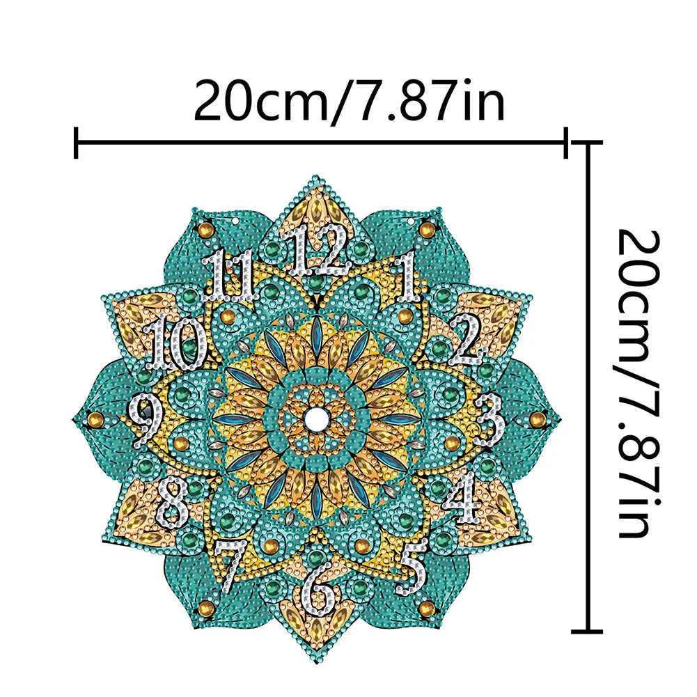 DIY Crystal Diamond Clock Kit With Colorful Mosaic Art Craft Set