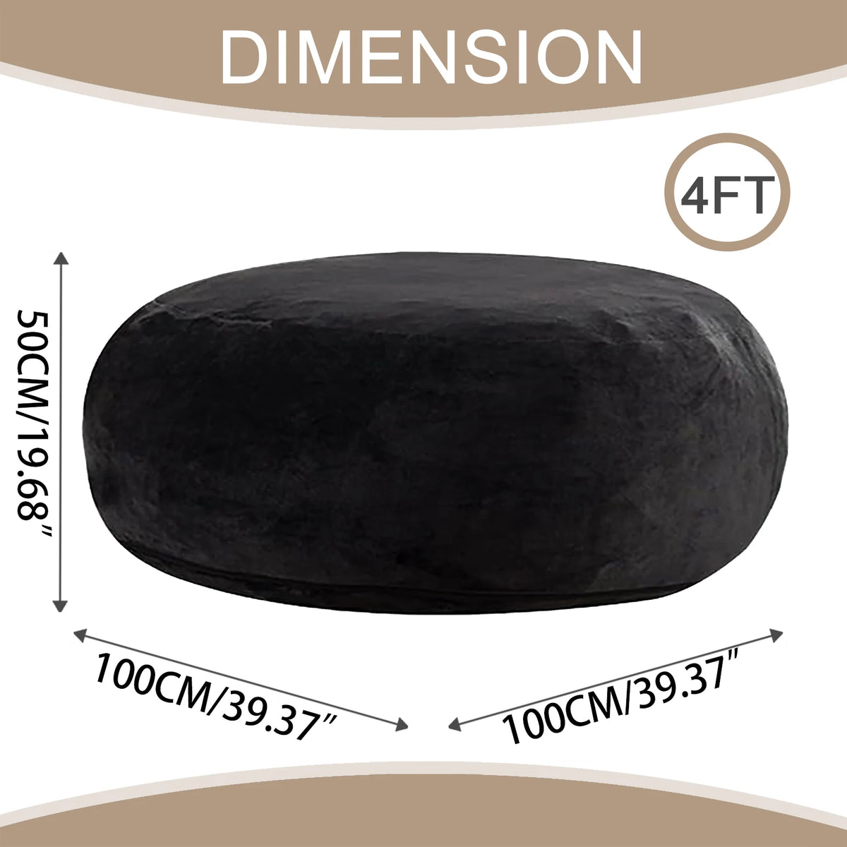 Adult Memory Foam Bean Bag Chair With Washable Soft Cover