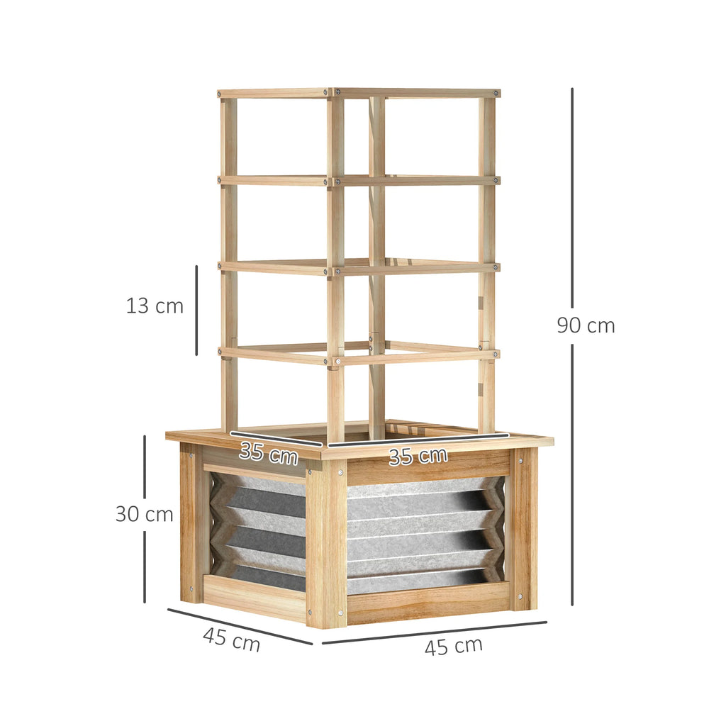 Outsunny Outdoor Planter Box With Trellis For Climbing Plants
