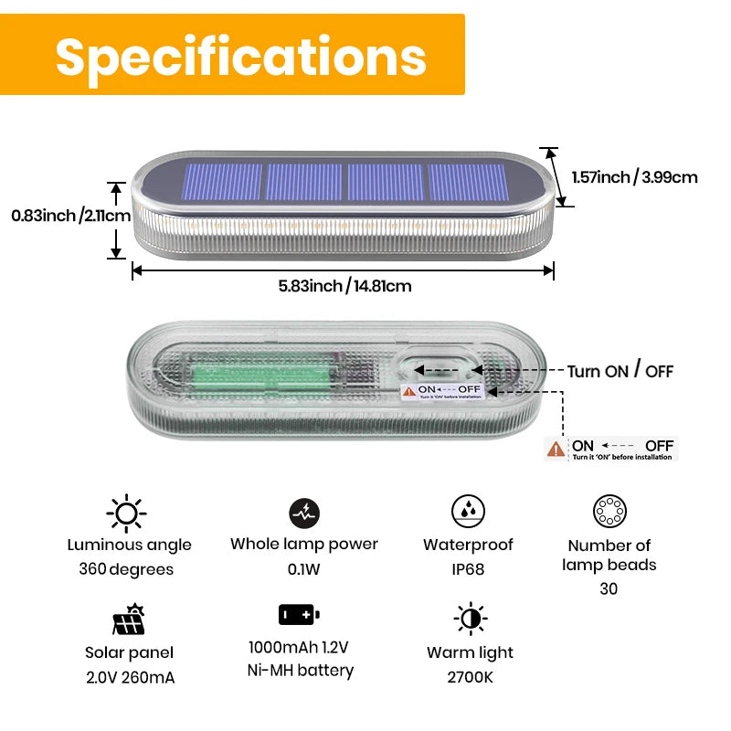 Solar Deck Lights Waterproof Automatic LED Step Lighting For Gardens