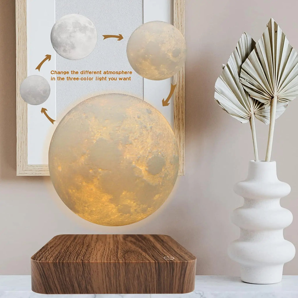 Mexllex Magnetic Floating Moon Lamp With Rotating LED Night Light