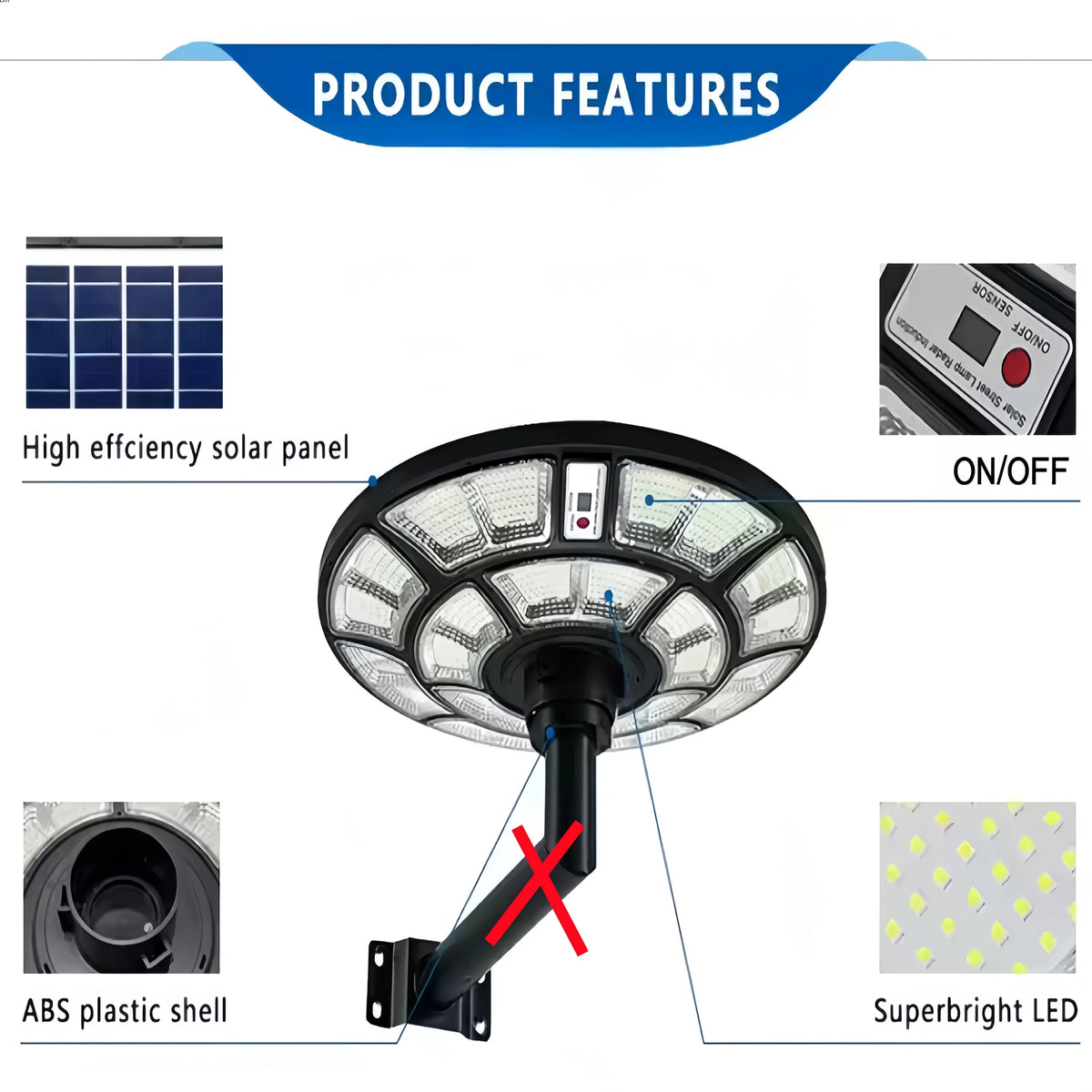 Morglad Solar UFO Garden Light With Motion Sensor Remote Control