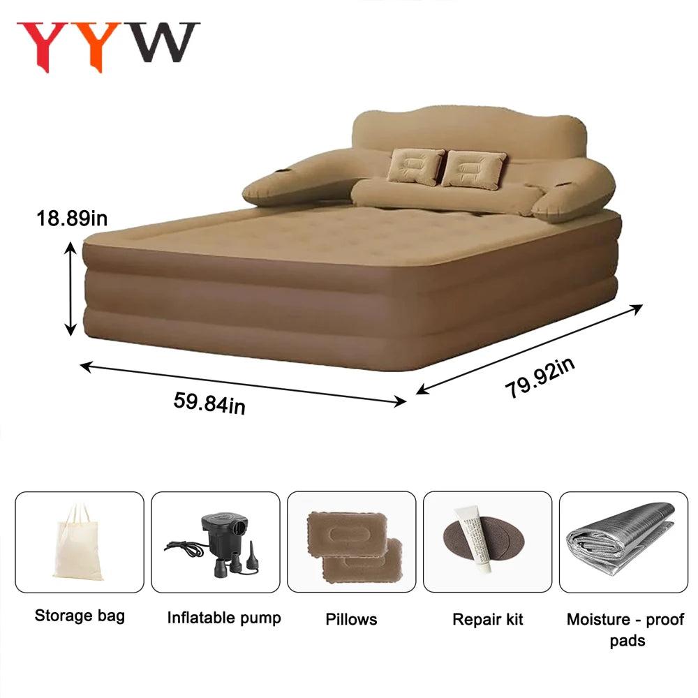 Portable Inflatable Camping Mattress for Indoor and Outdoor Use
